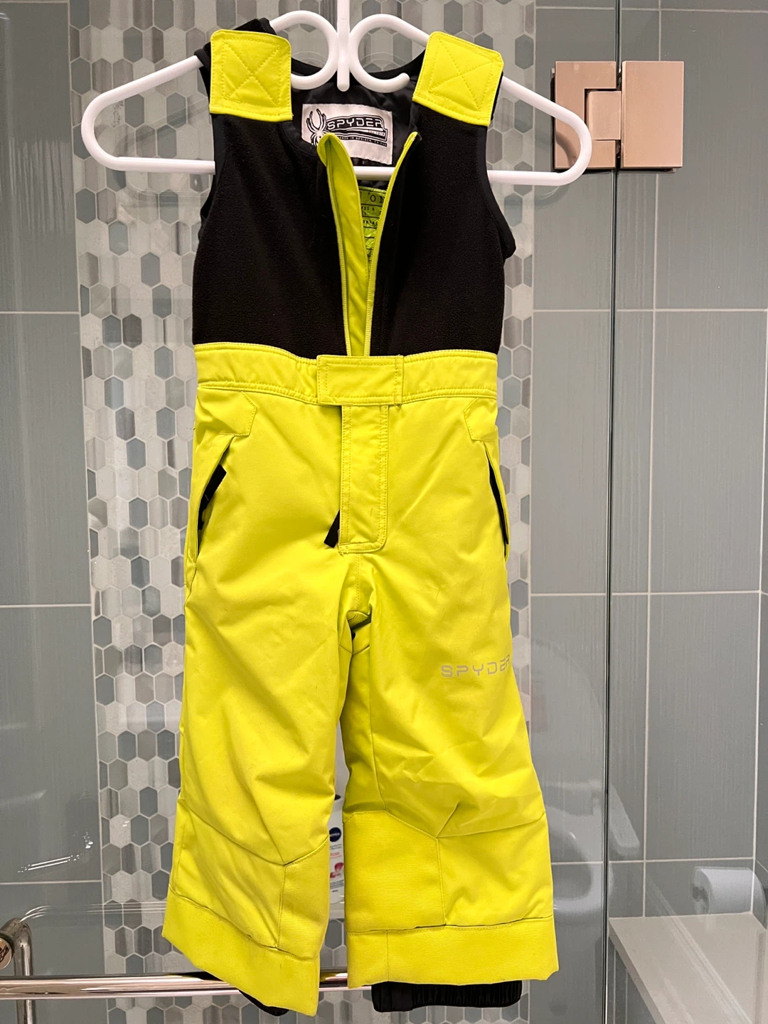 Spyder Kids Ski Snow Bib Pants Neon Yellow