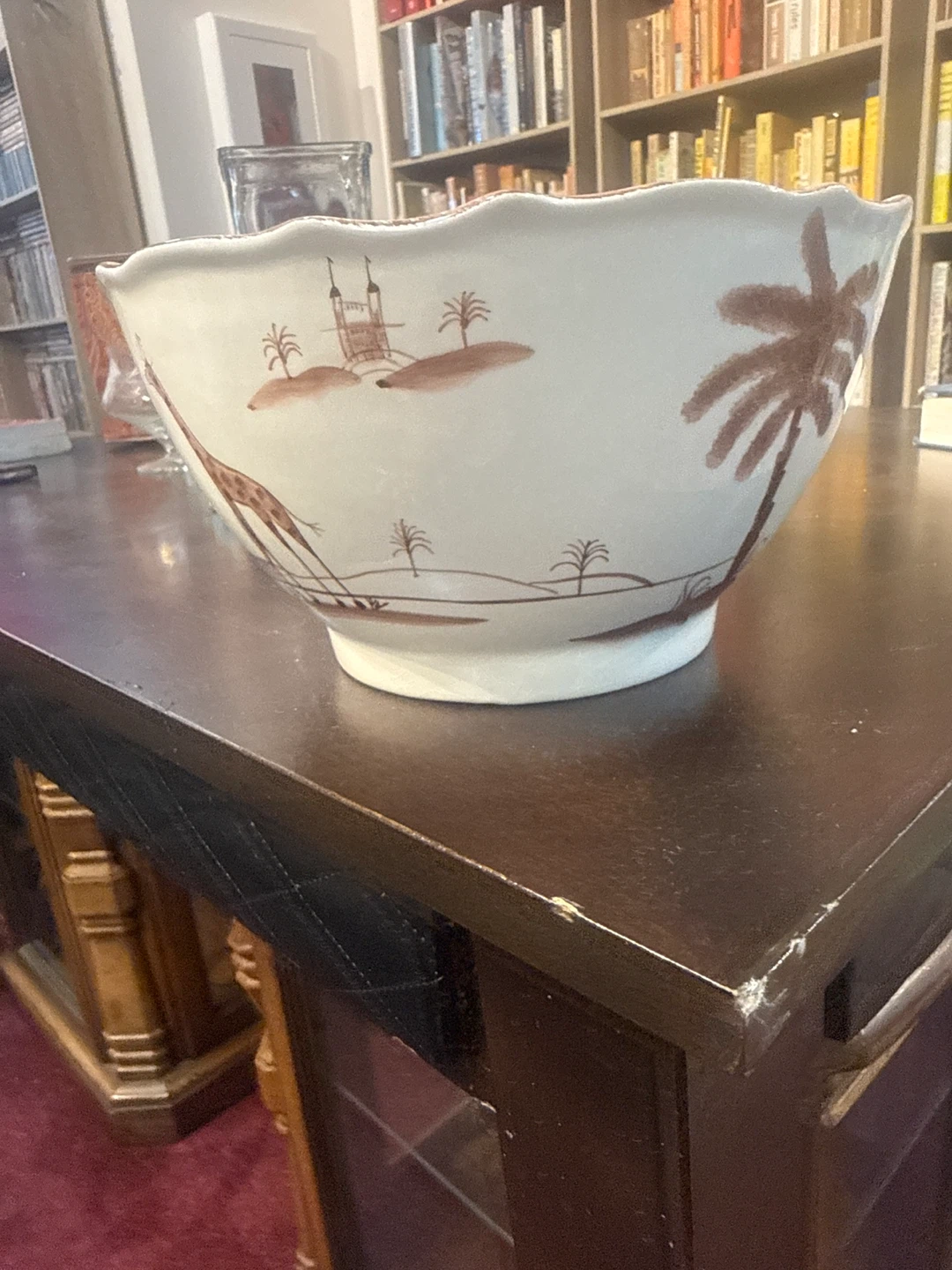 Decorative Ceramic Bowl with Elephant and Giraffe Motif - photo 3