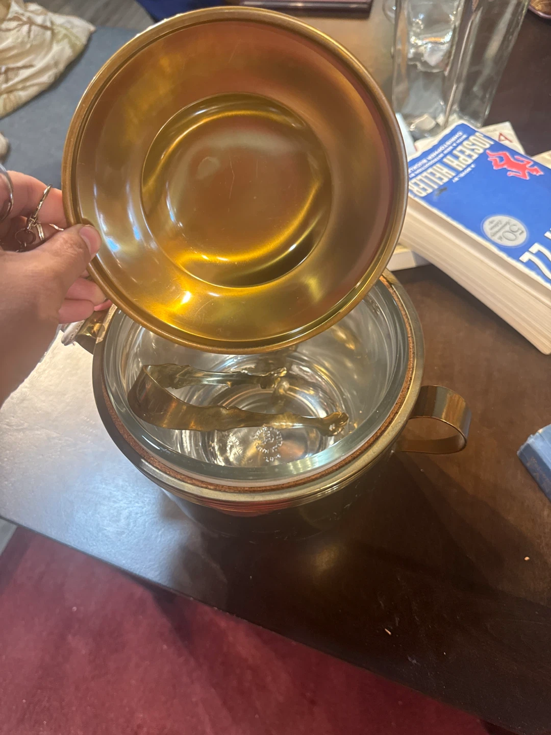 Vintage Ice Bucket with Tongs - photo 4