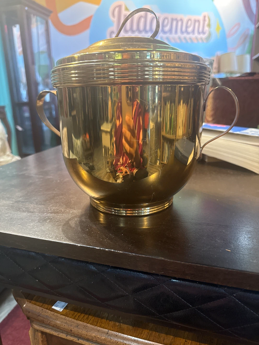 Vintage Ice Bucket with Tongs