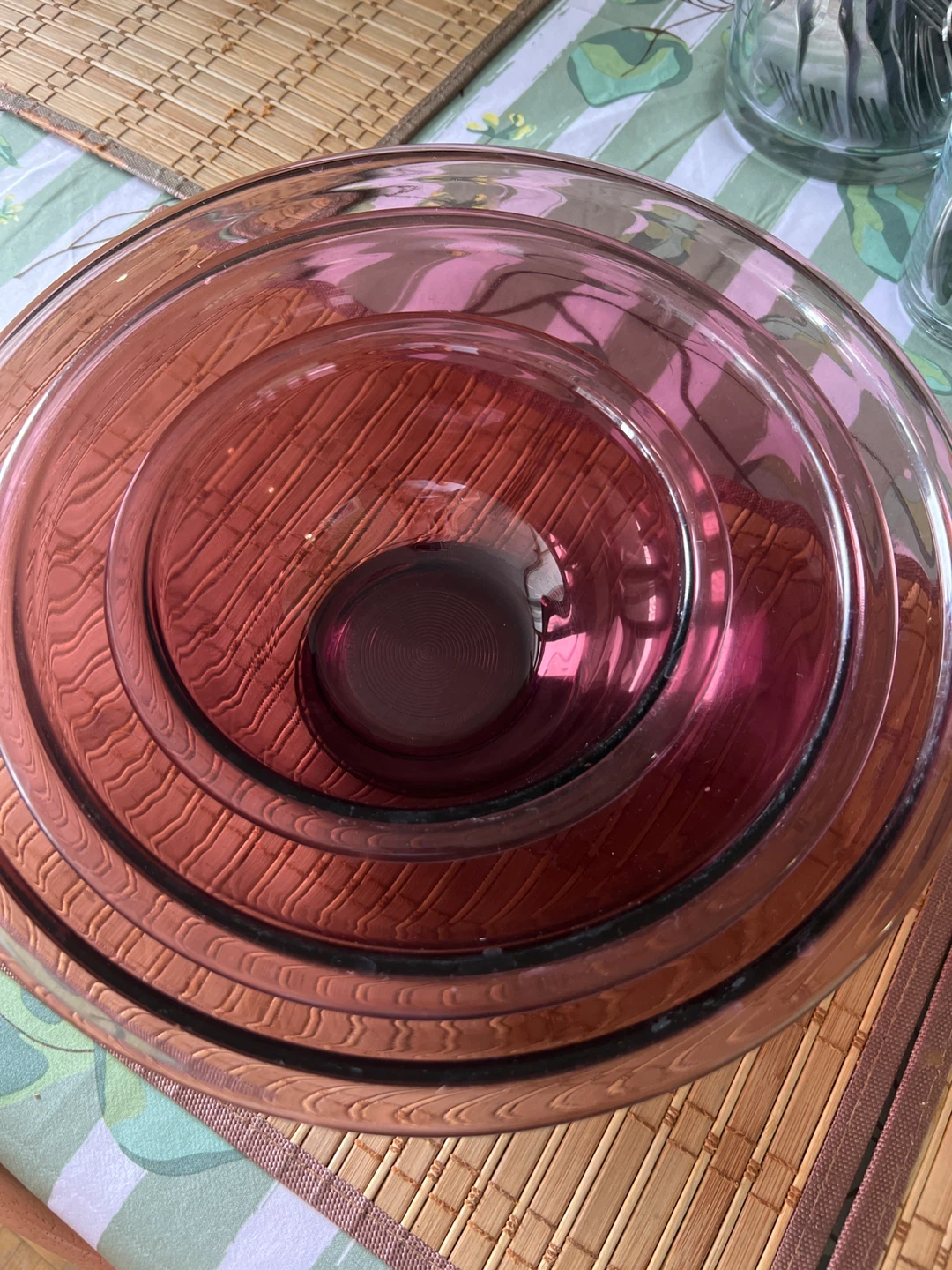 Set of 3 Amber Glass Mixing Bowls - photo 2