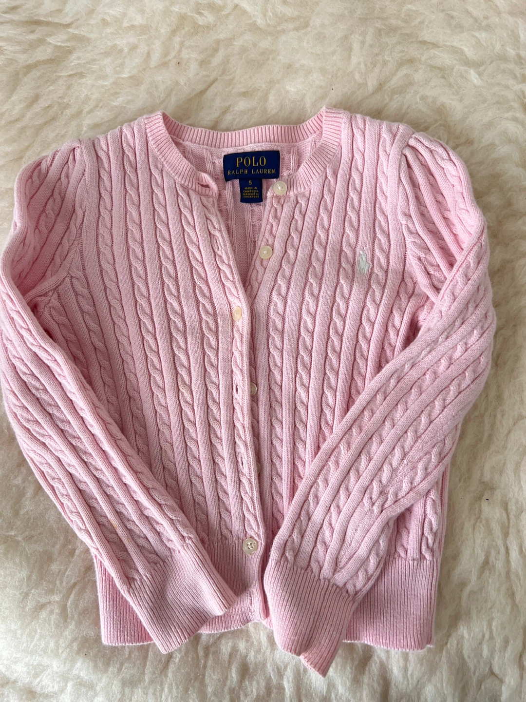 Polo Ralph Lauren Pink Cable Knit Cardigan