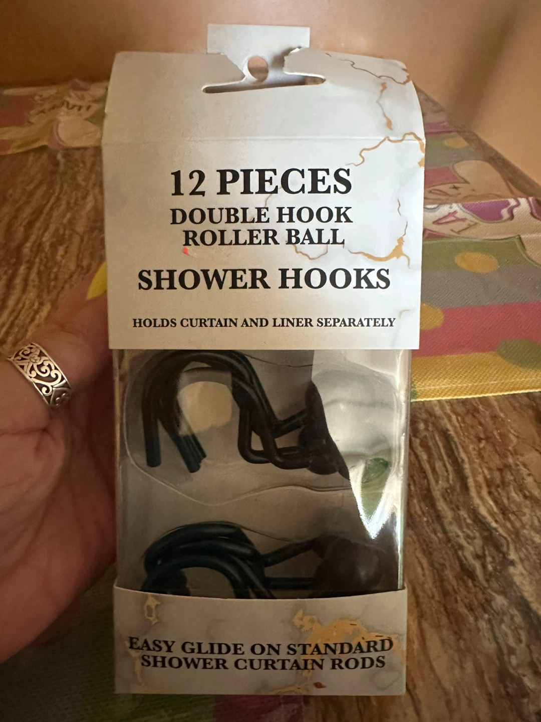12 Pieces Double Hook Roller Ball Shower Hooks