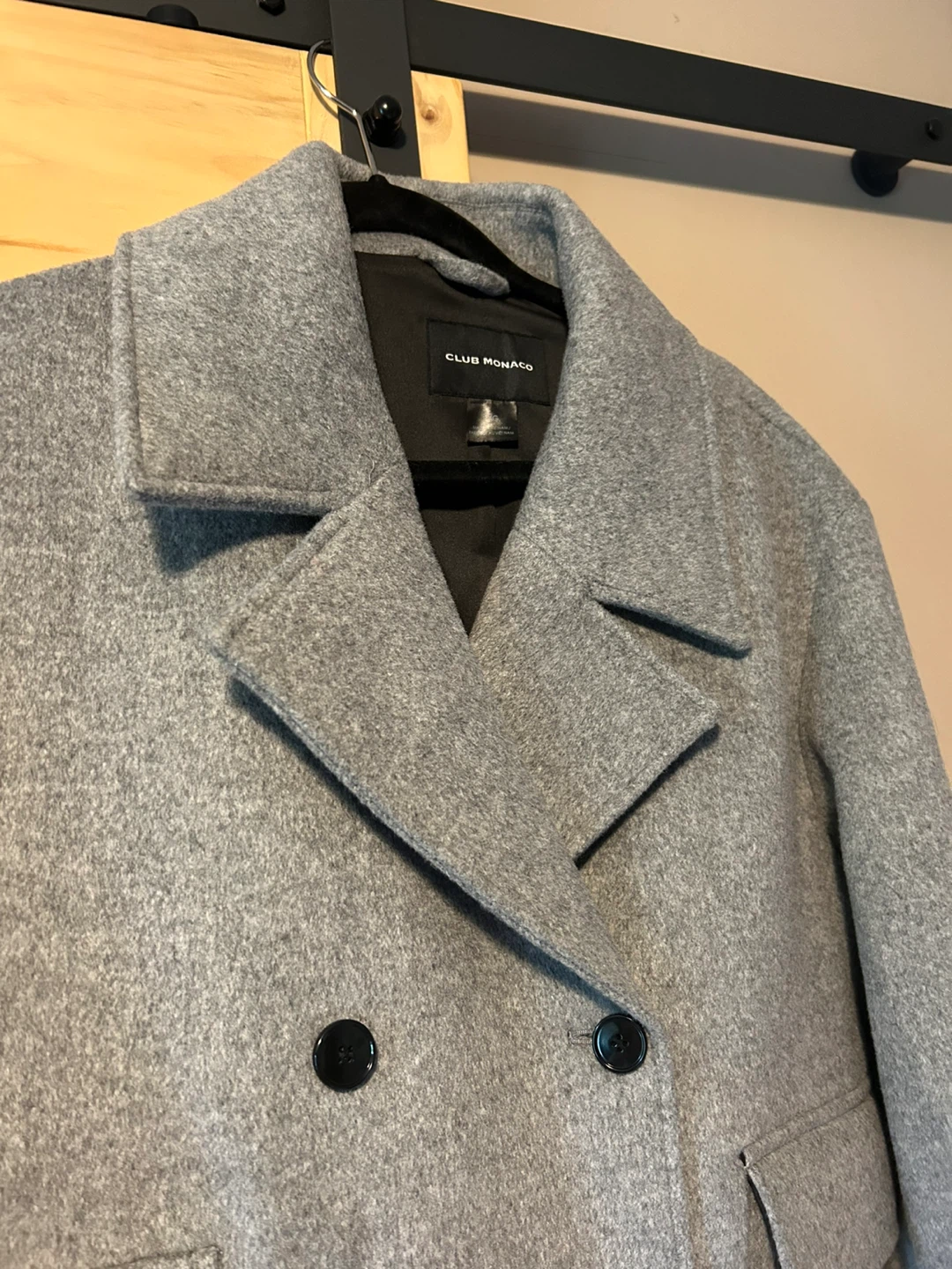 Club Monaco Grey Double-Breasted Wool Blend Coat - photo 2