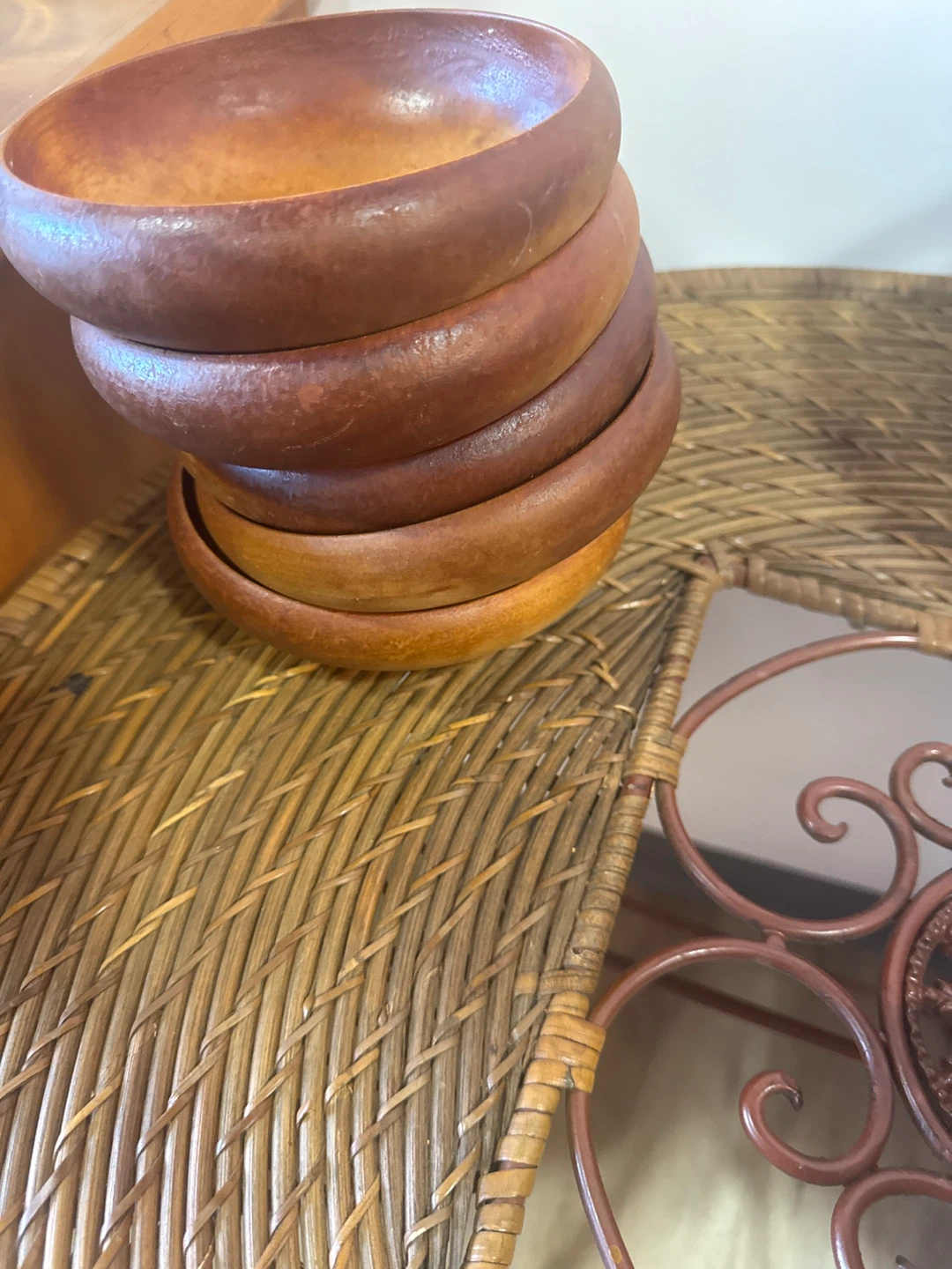 Vintage Wooden Serving Bowl 5 piece set $5 each - photo 2