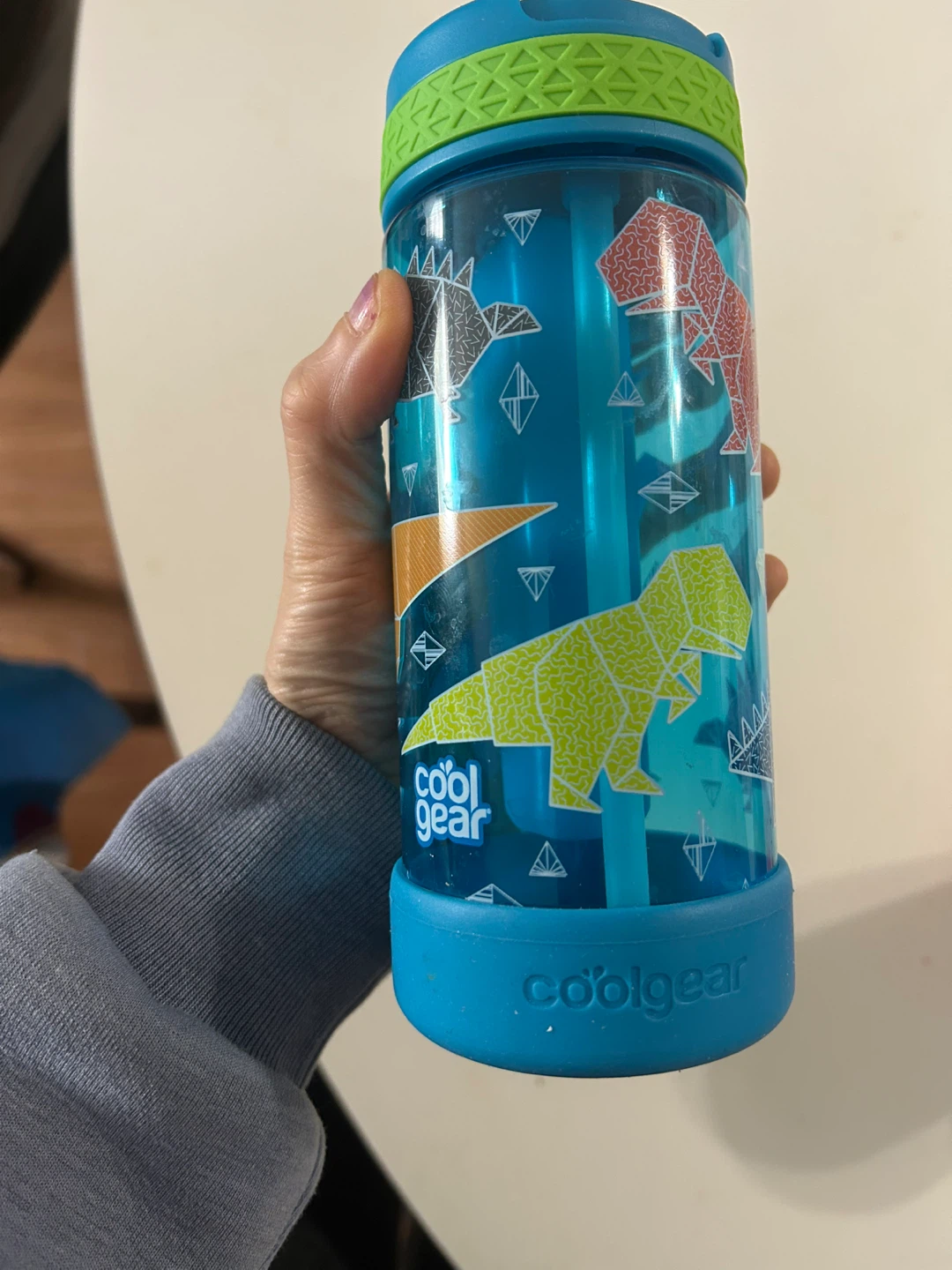 Brand New Kids Dinosaur Water Bottle with Straw and Frozen bar - photo 4