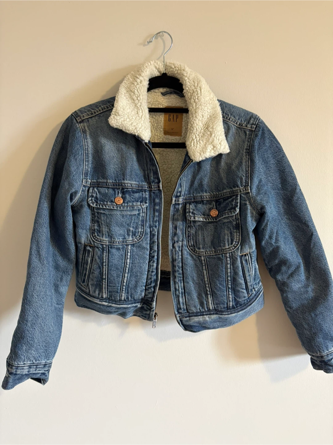 GAP Sherpa Lined Denim Jacket - Size S