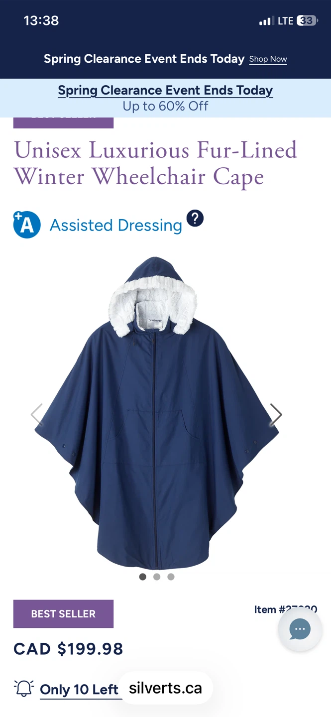 Unisex Luxurious Fur-Lined Wheelchair Cape