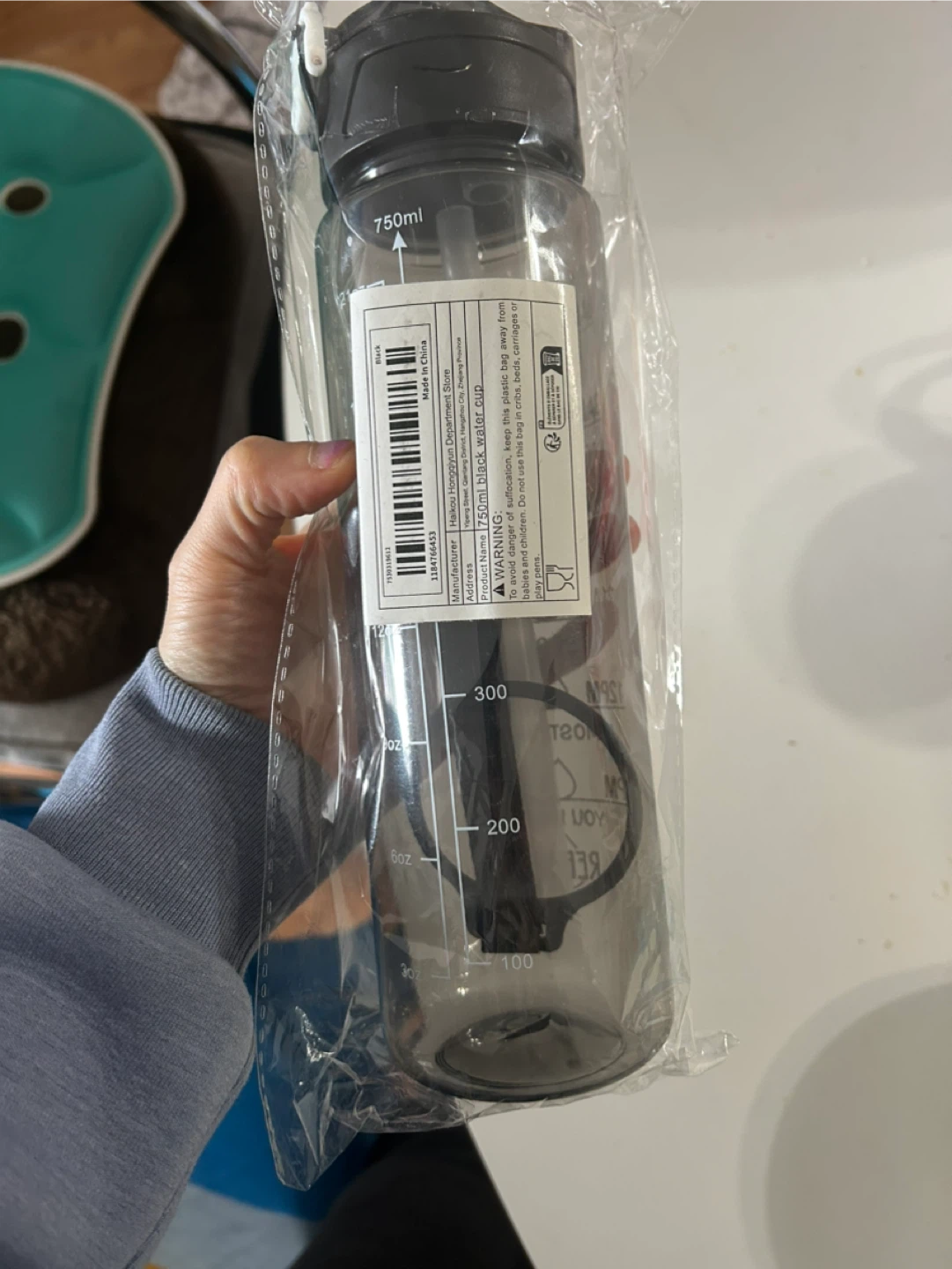 Brand New 750ml Water Bottle with Straw - photo 2