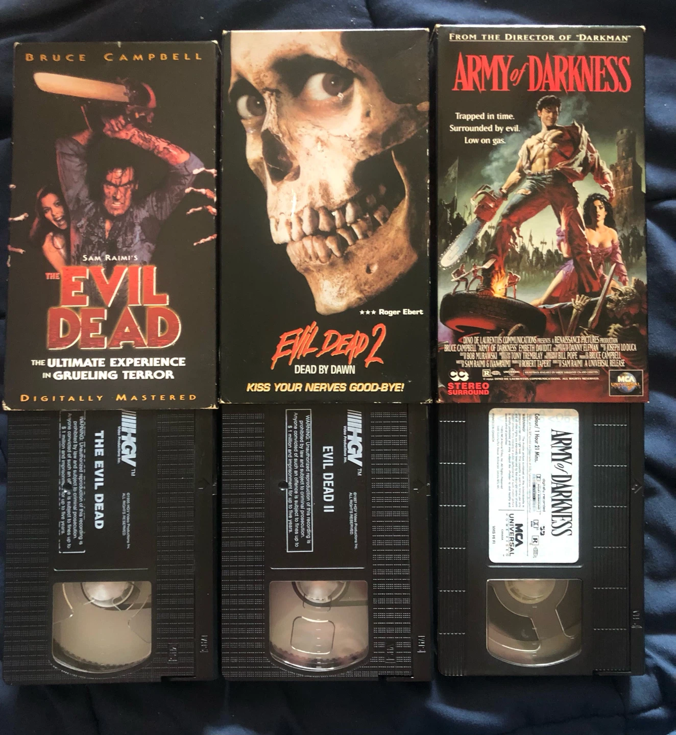 Evil Dead Evil Dead 2 and Army of Darkness VHS