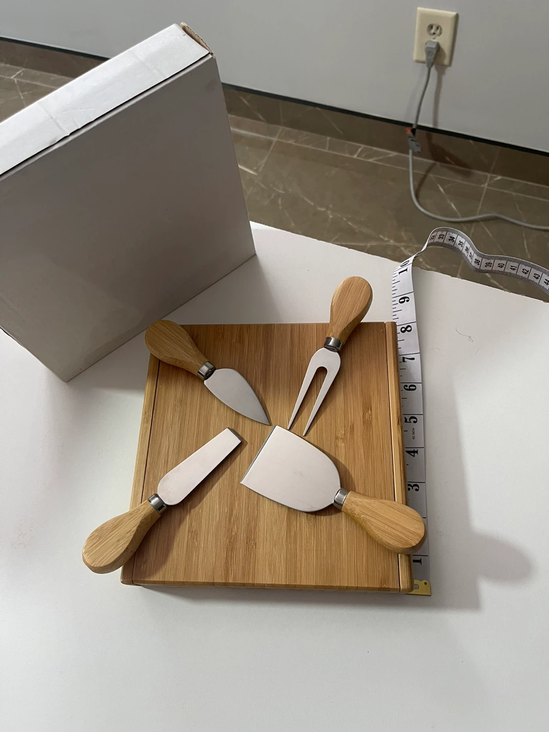 🥕NEW Bamboo Cheese Board and Knife Set - photo 2