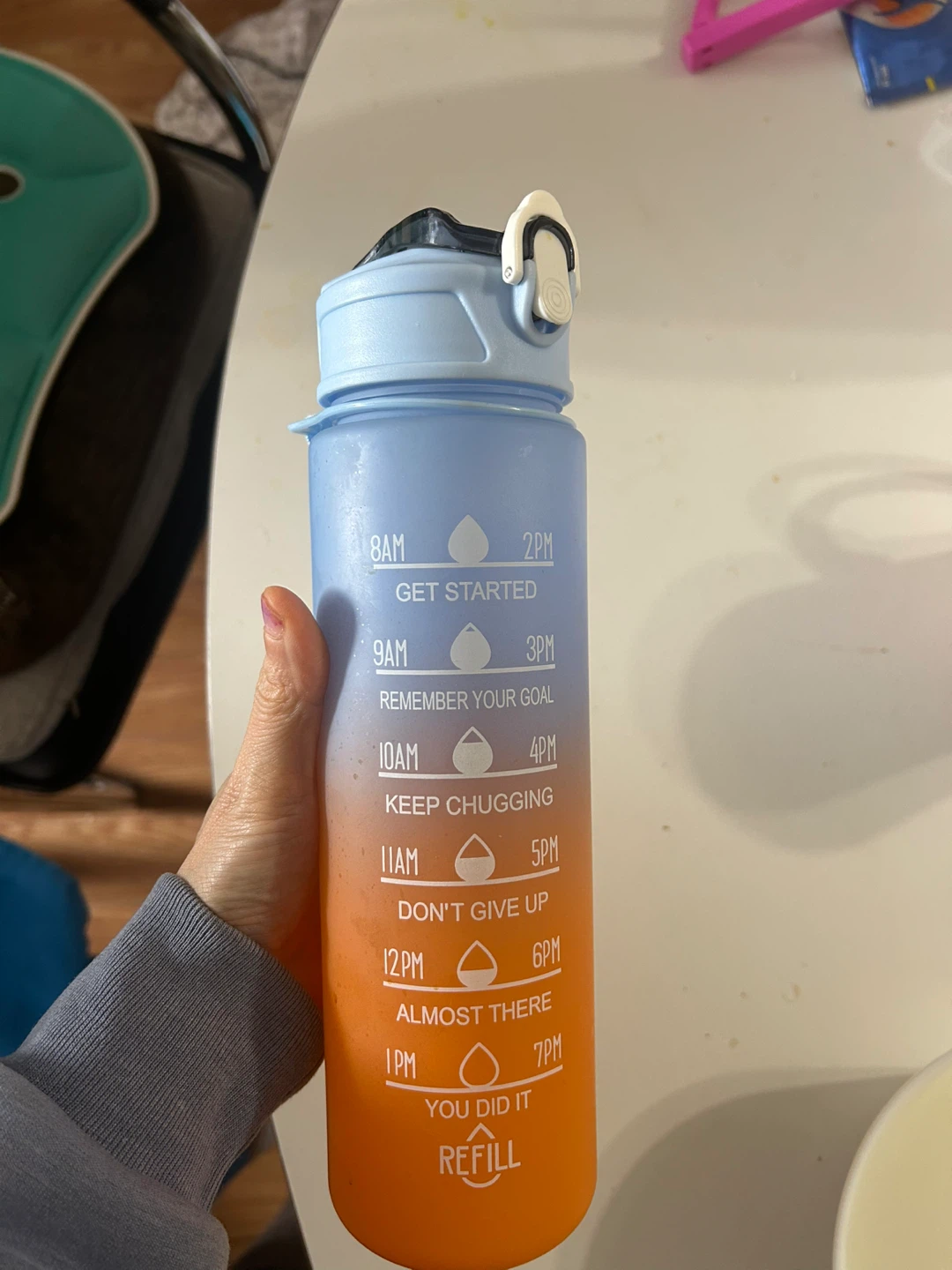 750ml Motivational Water Bottle with Straw - photo 2