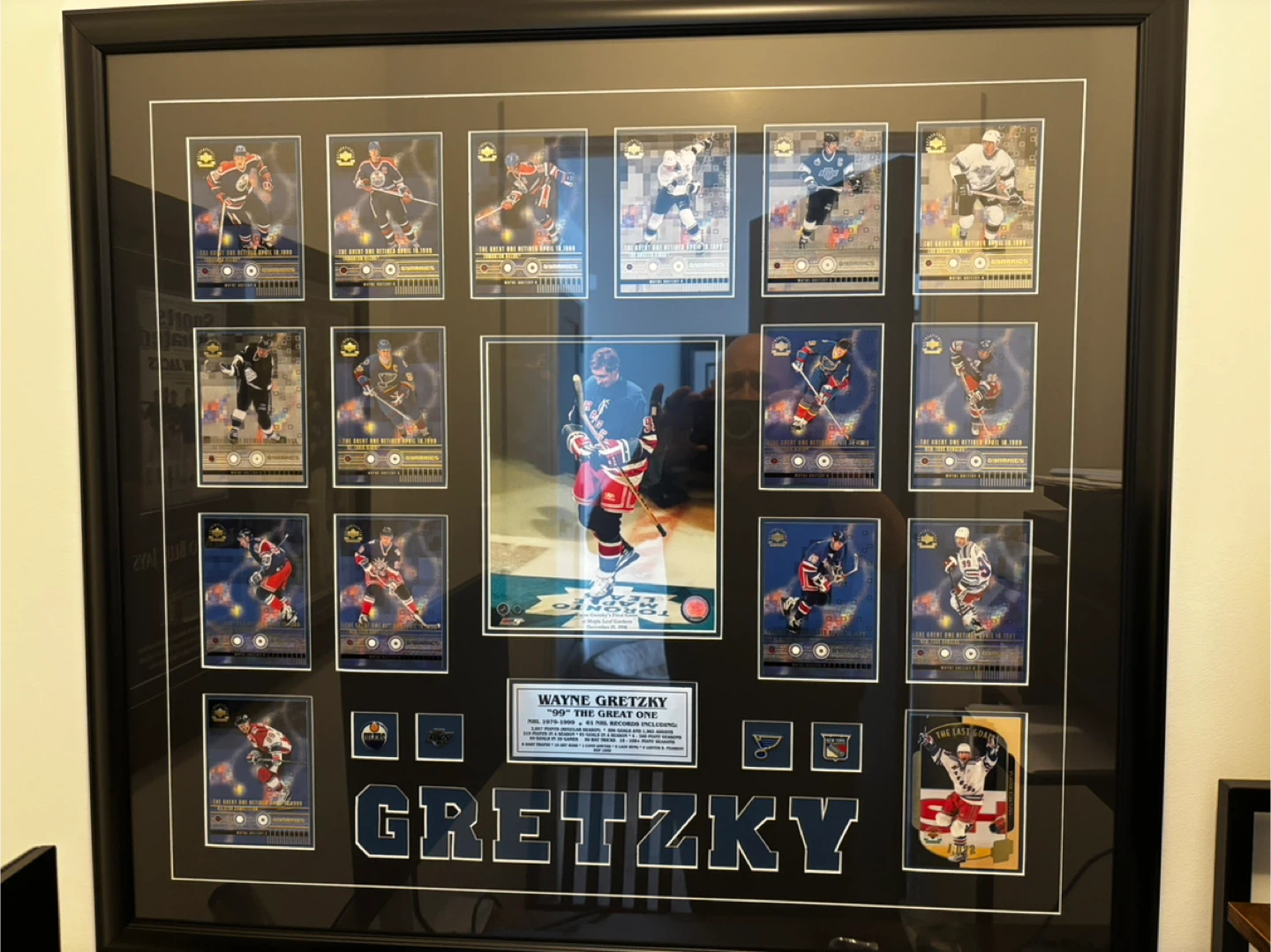 Wayne Gretzky Framed Hockey Card Display