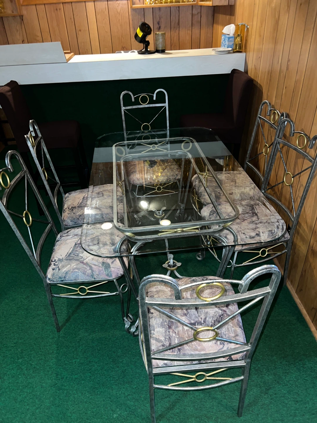 Glass Top Dining Table and Chairs Set