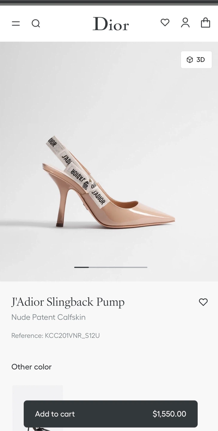 Dior J'Adior Slingback Pumps - Nude Patent Calfskin
