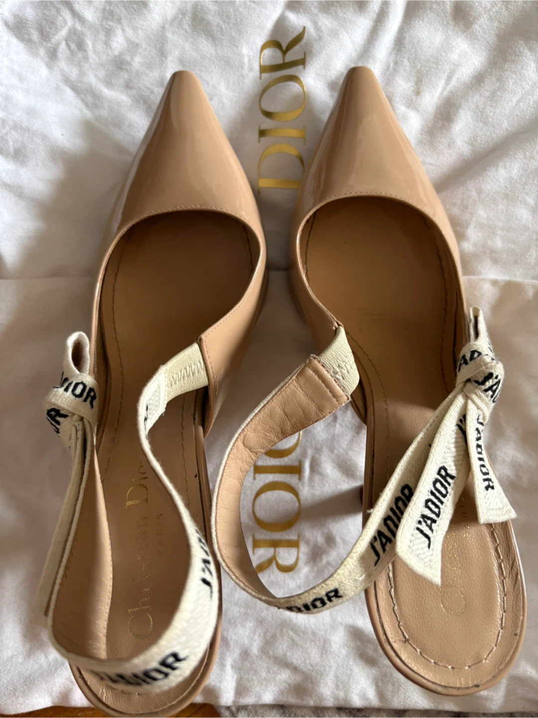 Dior J'Adior Slingback Pumps - Nude Patent Calfskin - photo 3