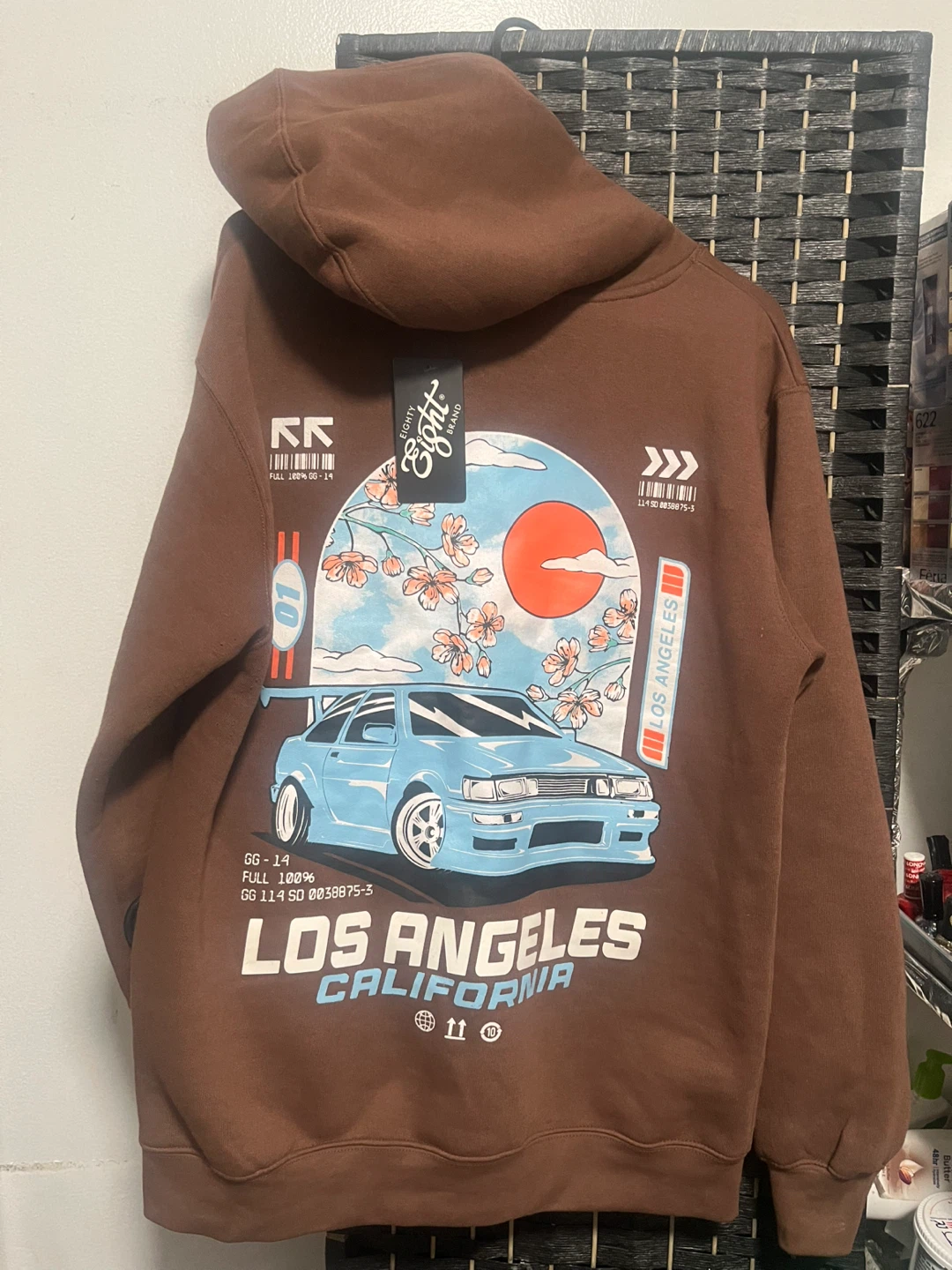Brown Los Angeles Car Graphic Hoodie
