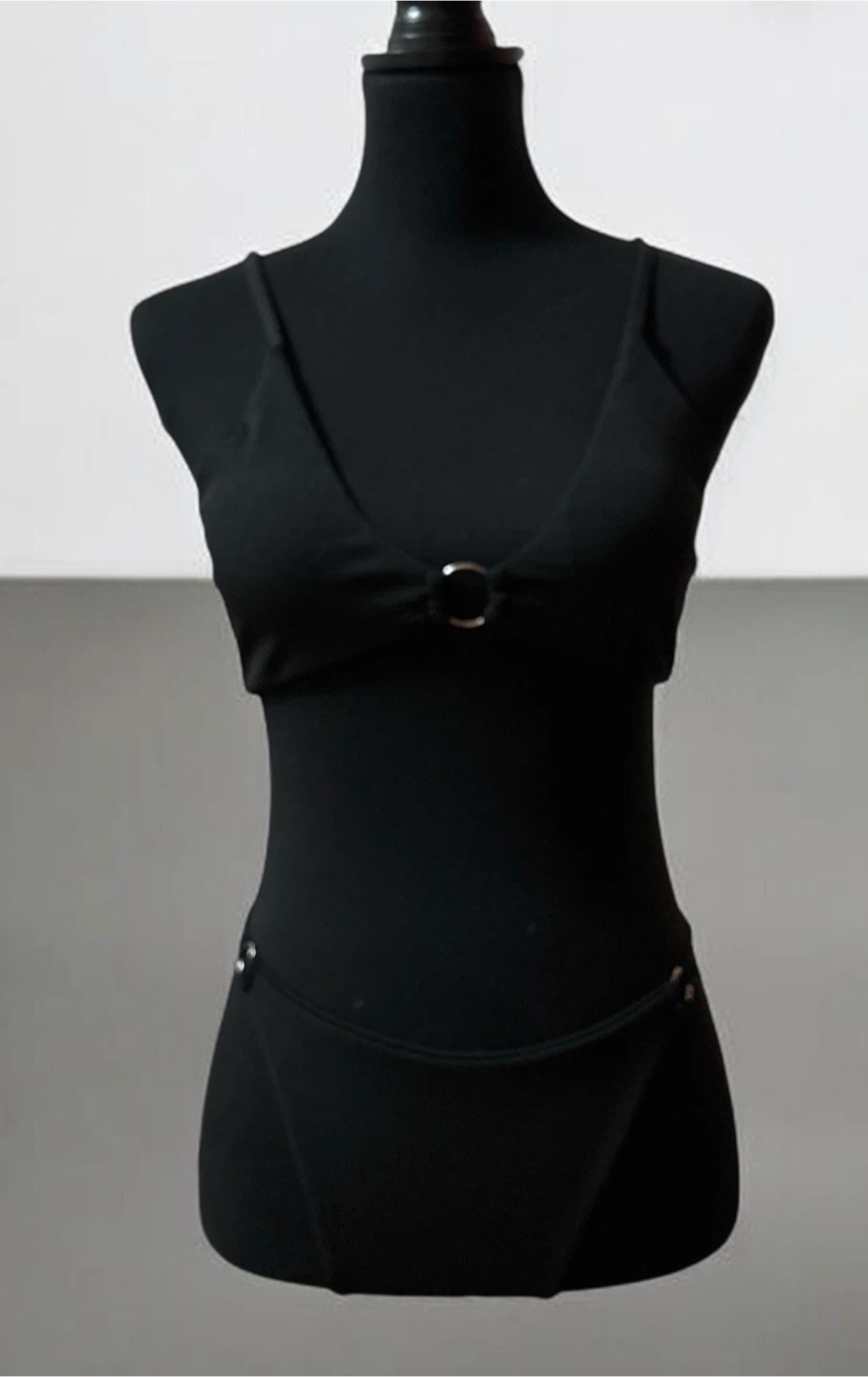 Zaful Black Ribbed Bikini Set
