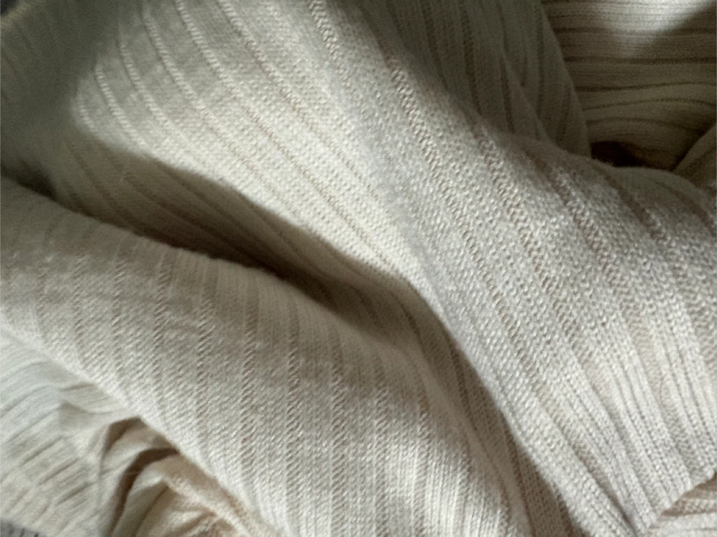 Cream Ribbed Twist Front Long Sleeve Top - photo 3