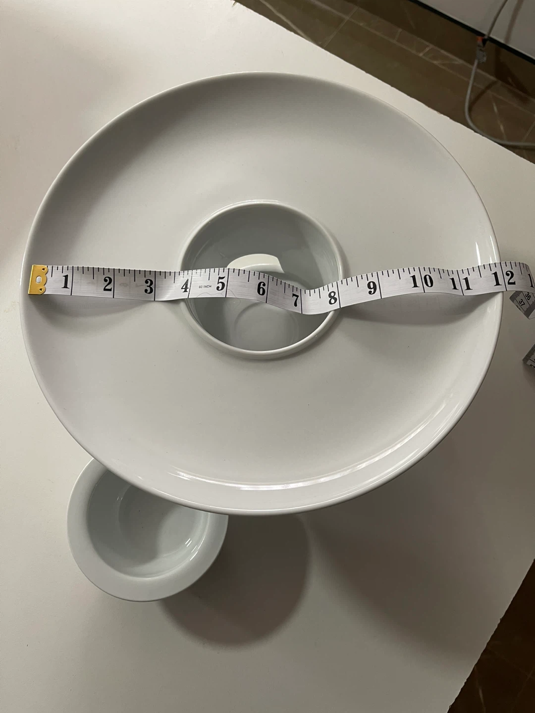 🥕thrifty pick White ceramic fondue pedestal - photo 3