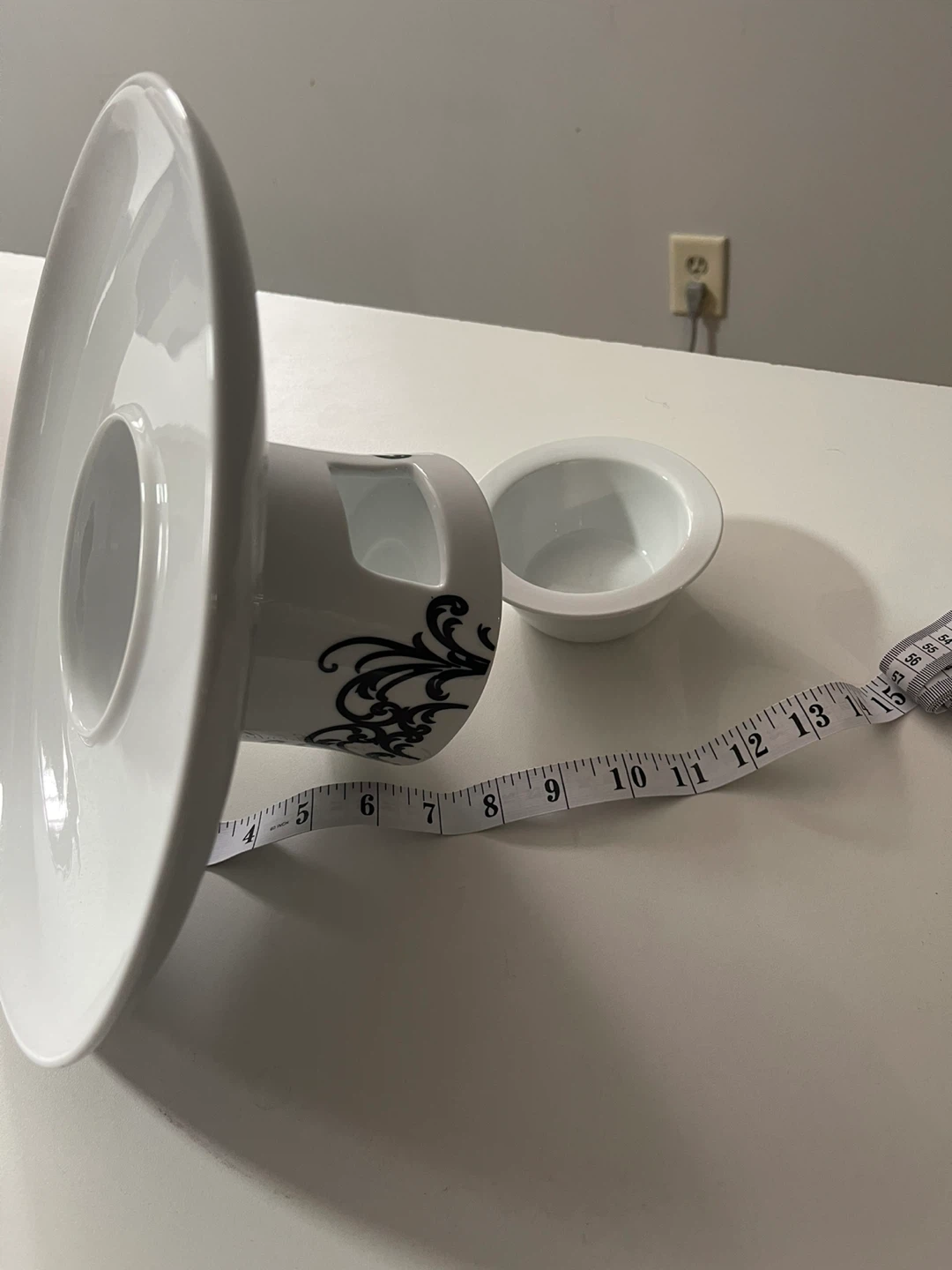 🥕thrifty pick White ceramic fondue pedestal - photo 2