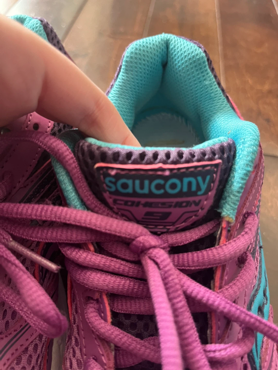 Saucony Cohesion 9 LTT Girls Running Shoes Size 5.5Y Purple Teal - photo 4
