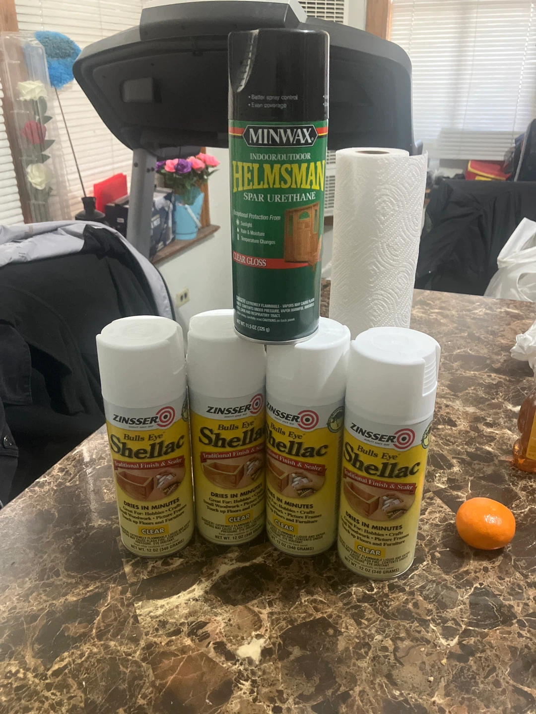 Zinsser Bulls Eye Shellac Spray & Minwax Helmsman Spar Urethane