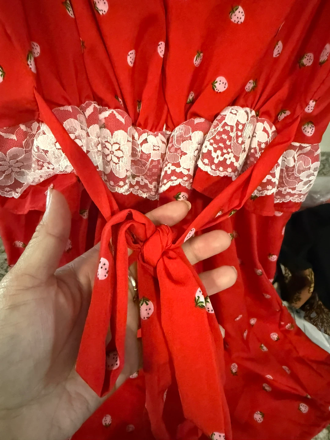 Red Strawberry Print Romper size M  check more pictures - photo 2