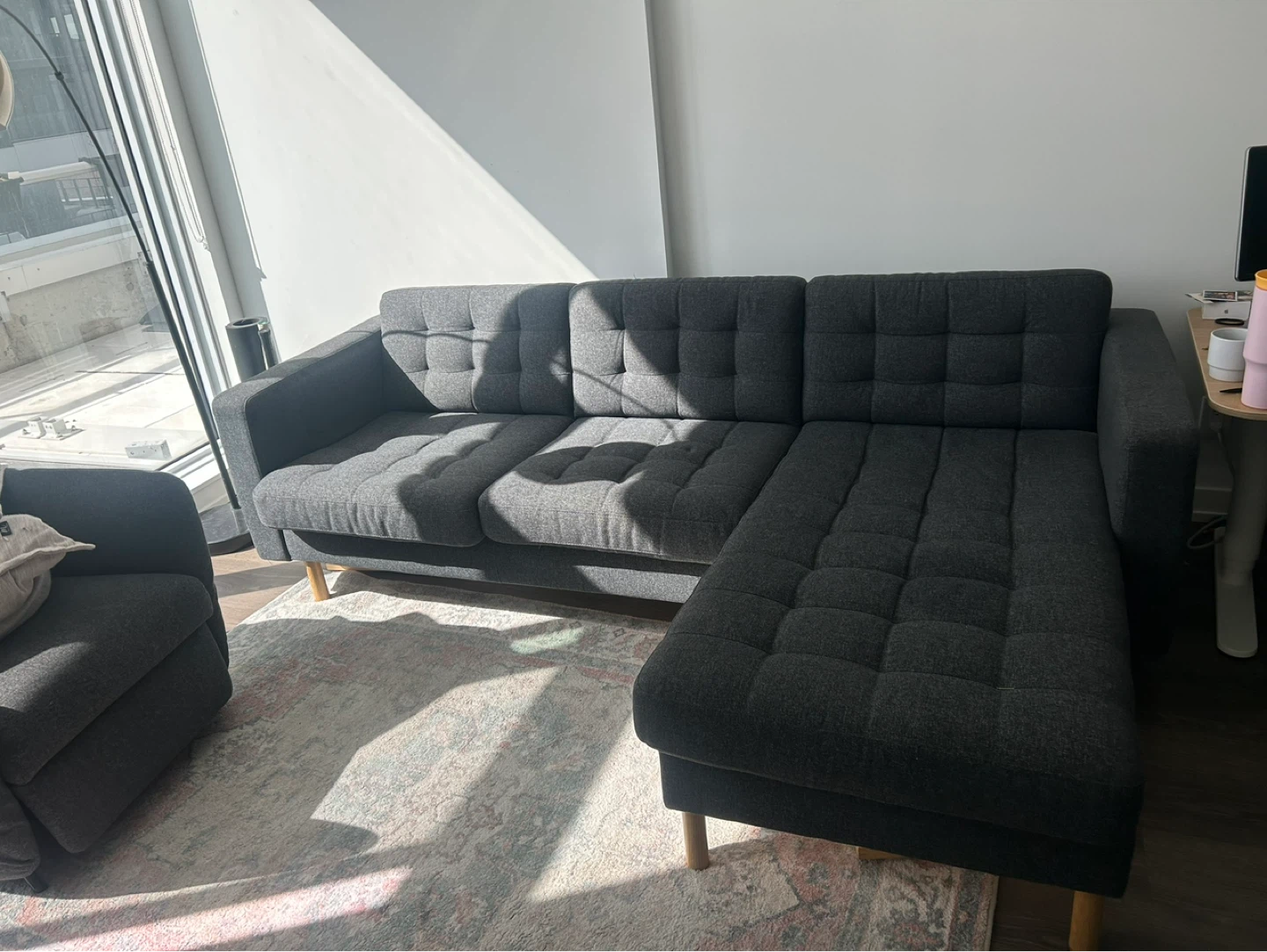 IKEA Morabo  Sectional couch sofa  - Dark Grey L Shaped - photo 3