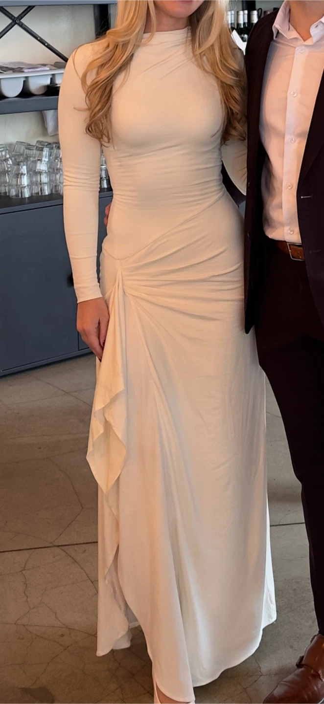 Women's Long Sleeve Ruched Maxi Dress - photo 3