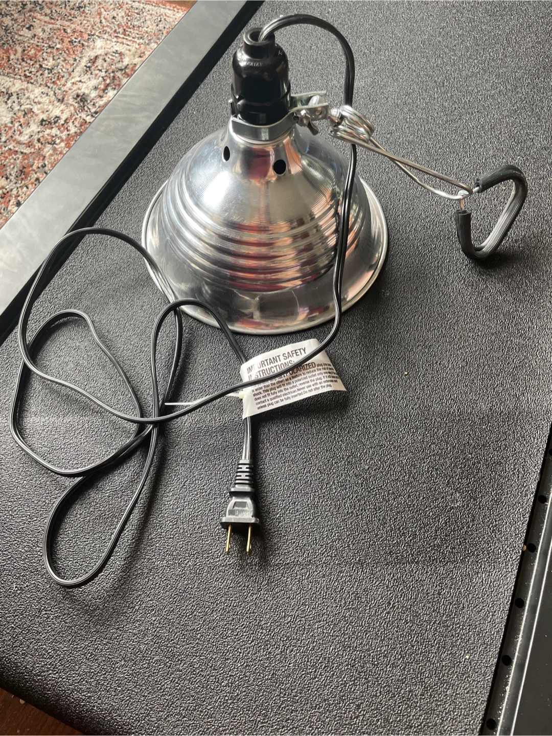 8" aluminum dome lamp with clamp