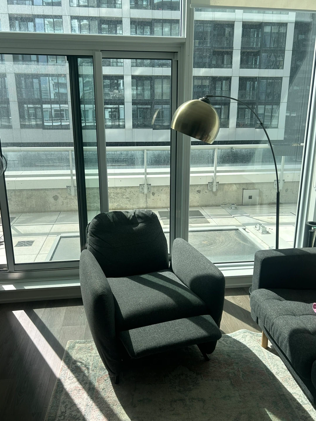 Grey Fabric Recliner Chair