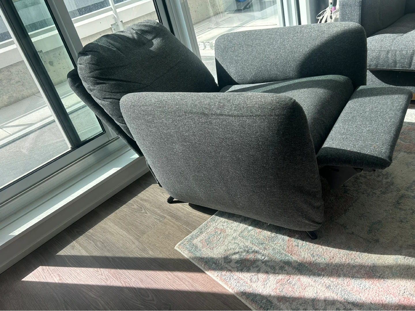 Grey Fabric Recliner Chair - photo 2