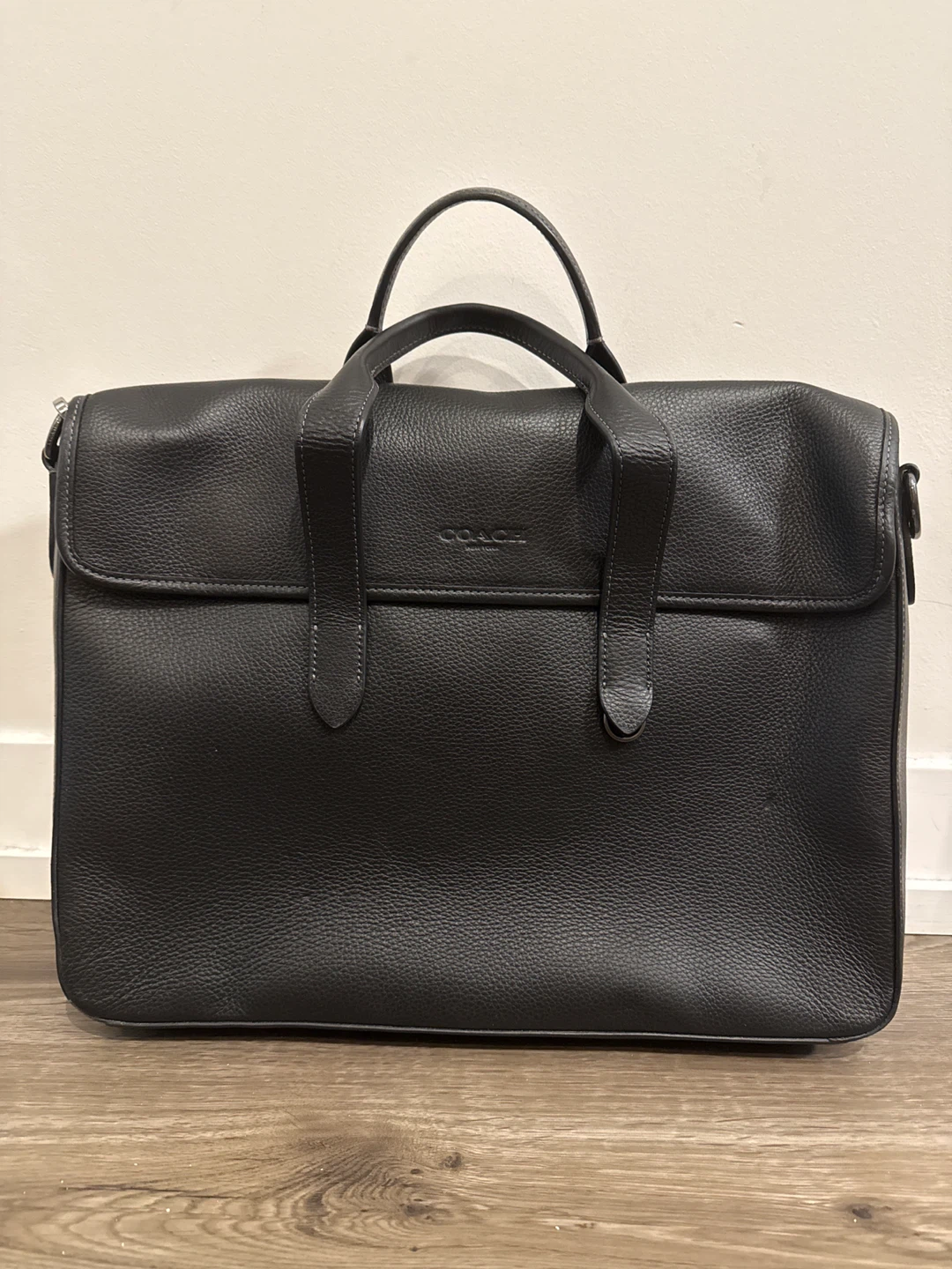 Black Coach Leather Briefcase