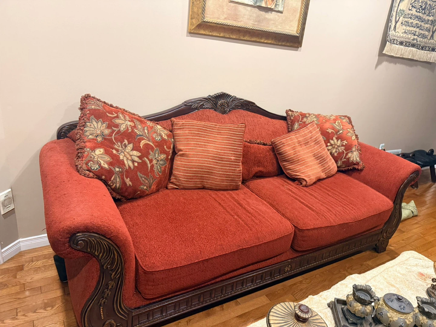 Red Sofa and Accent Chairs Set - photo 2
