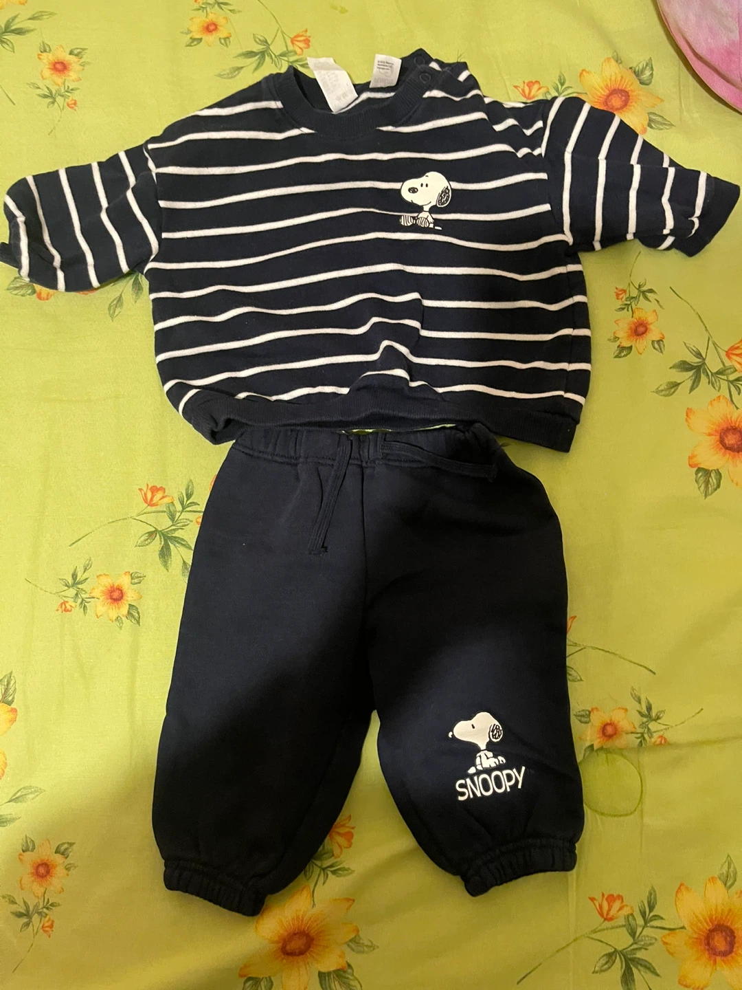 Peanuts Snoopy Striped Sweatshirt and Pants Set - 6M