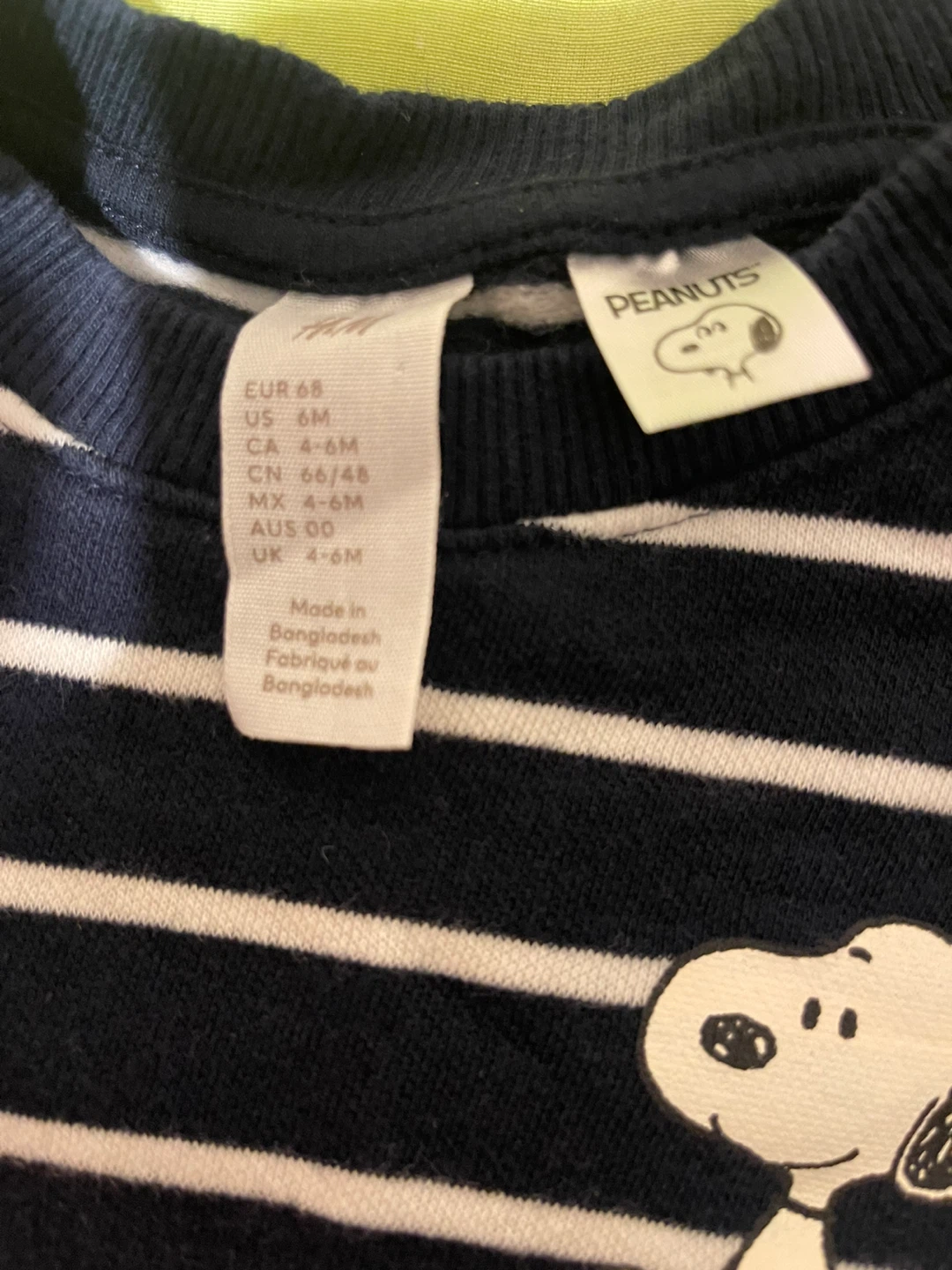 Peanuts Snoopy Striped Sweatshirt and Pants Set - 6M - photo 2