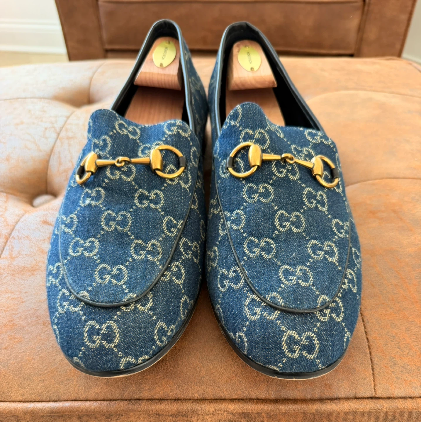 Gucci Princetown Loafers Blue Denim GG Monogram Gold Horsebit - photo 3