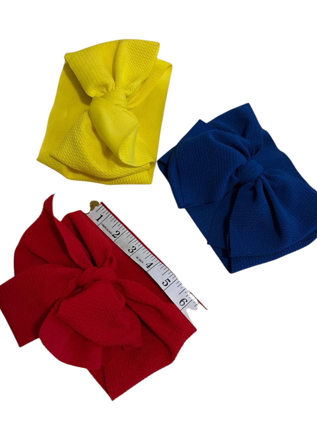 Baby Headbands Bows (3 Pack) - Red, Yellow, Blue - photo 2