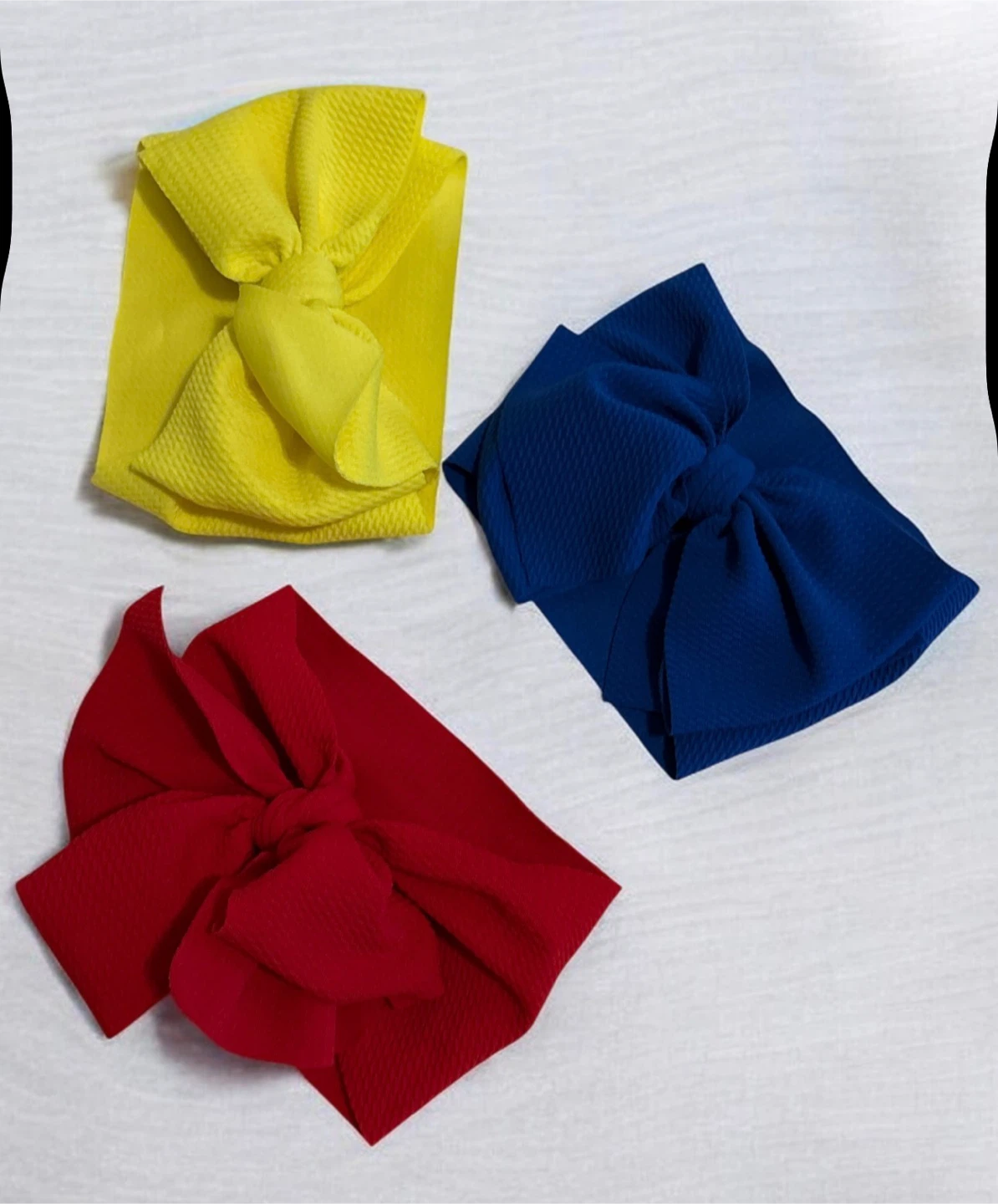Baby Headbands Bows (3 Pack) - Red, Yellow, Blue - photo 3