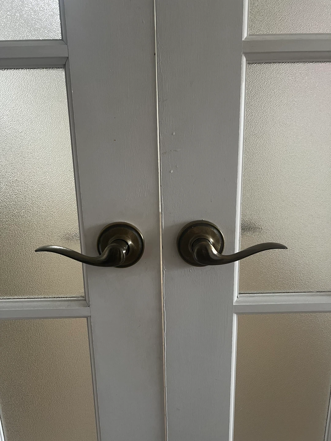 🚪 White French Double Doors w/ Frosted Glass, $400 - photo 3
