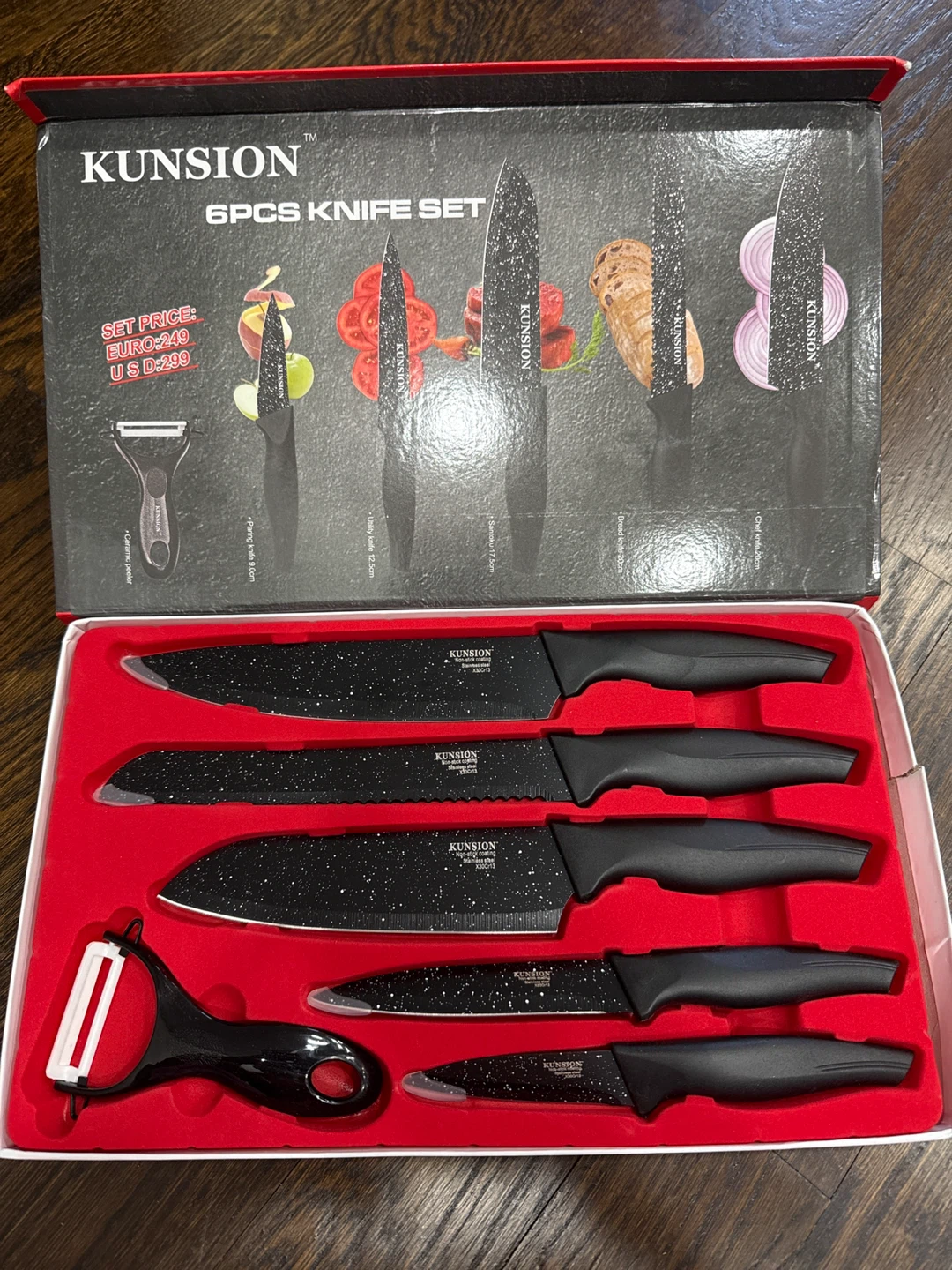 KUNSION 6 Piece Knife Set with Peeler