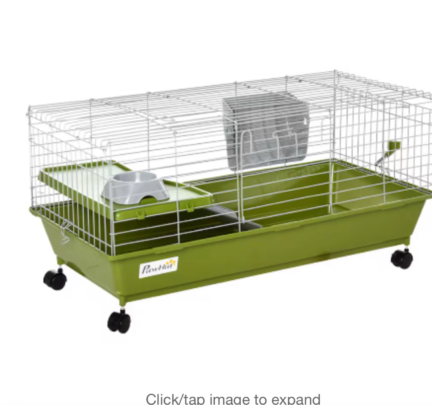 PawHut Guinea Pig and rabbit Cage with Loft and Wheels