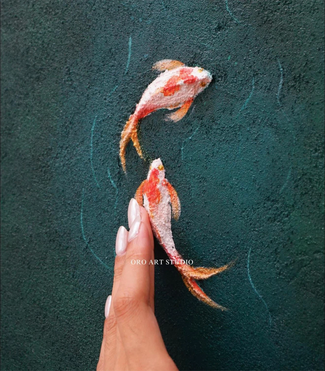 Koi Fish and Lotus Wall Art - photo 3