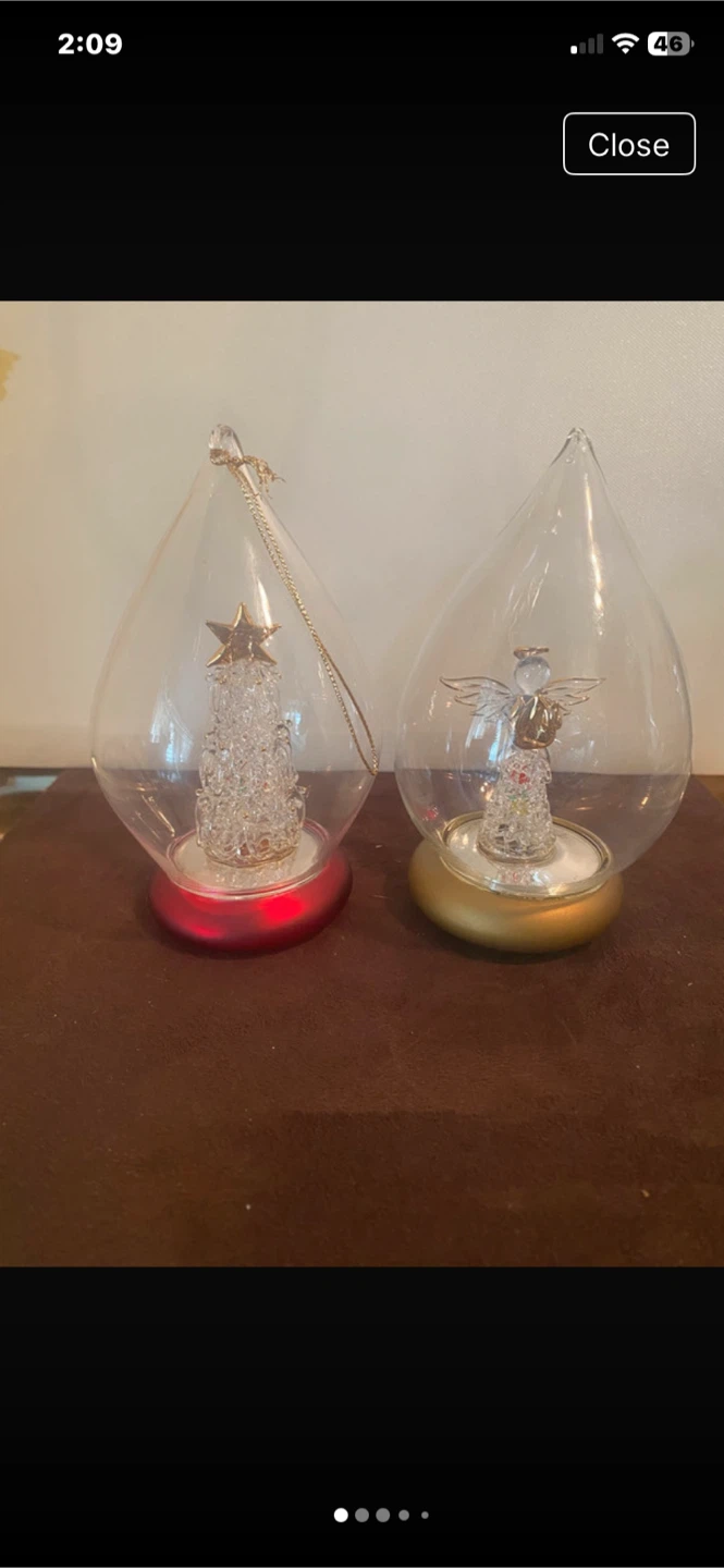 Glass Angel and Tree Christmas Ornaments (Set of 2) - photo 3