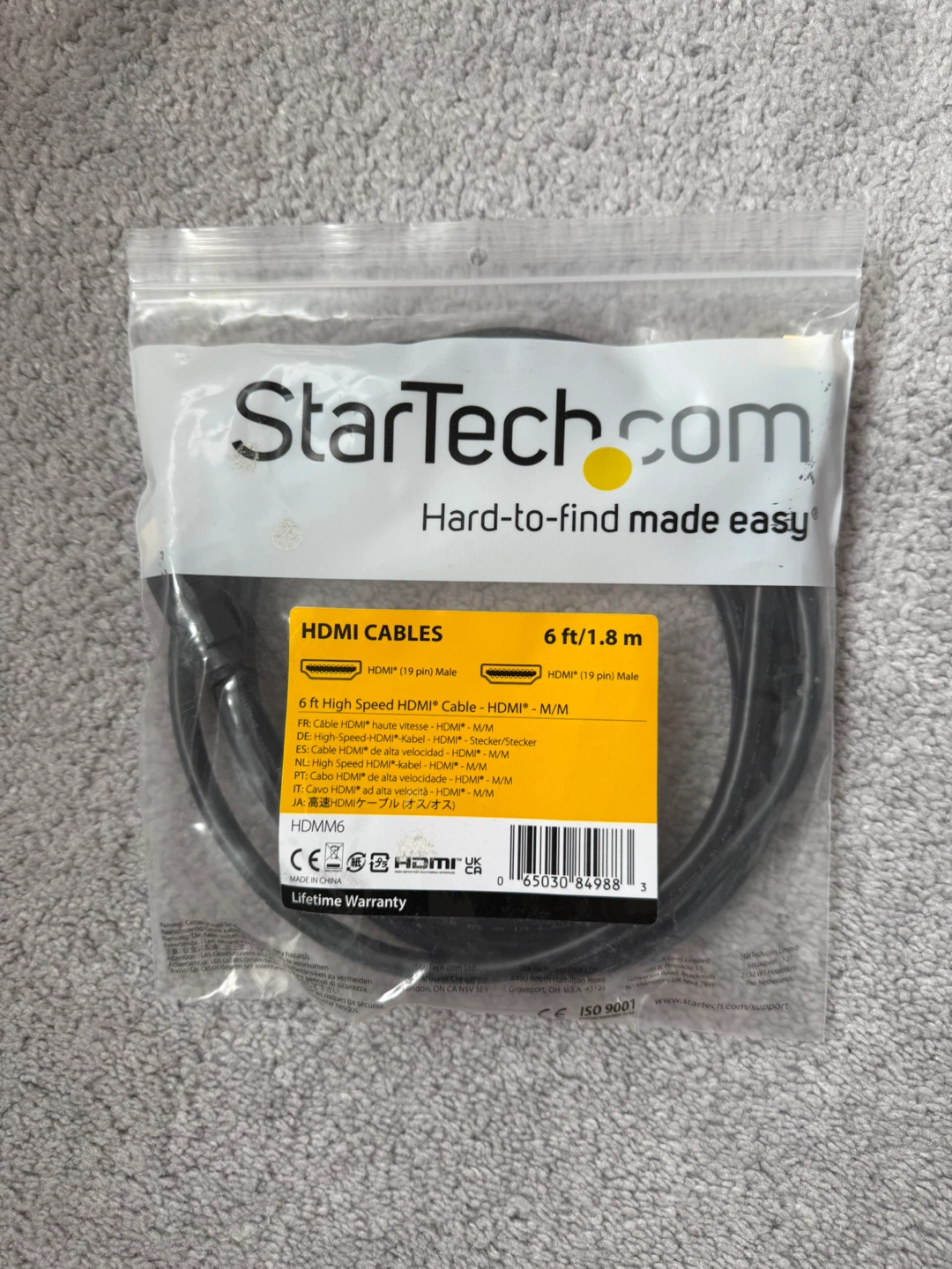 StarTech.com 6 ft High Speed HDMI Cable