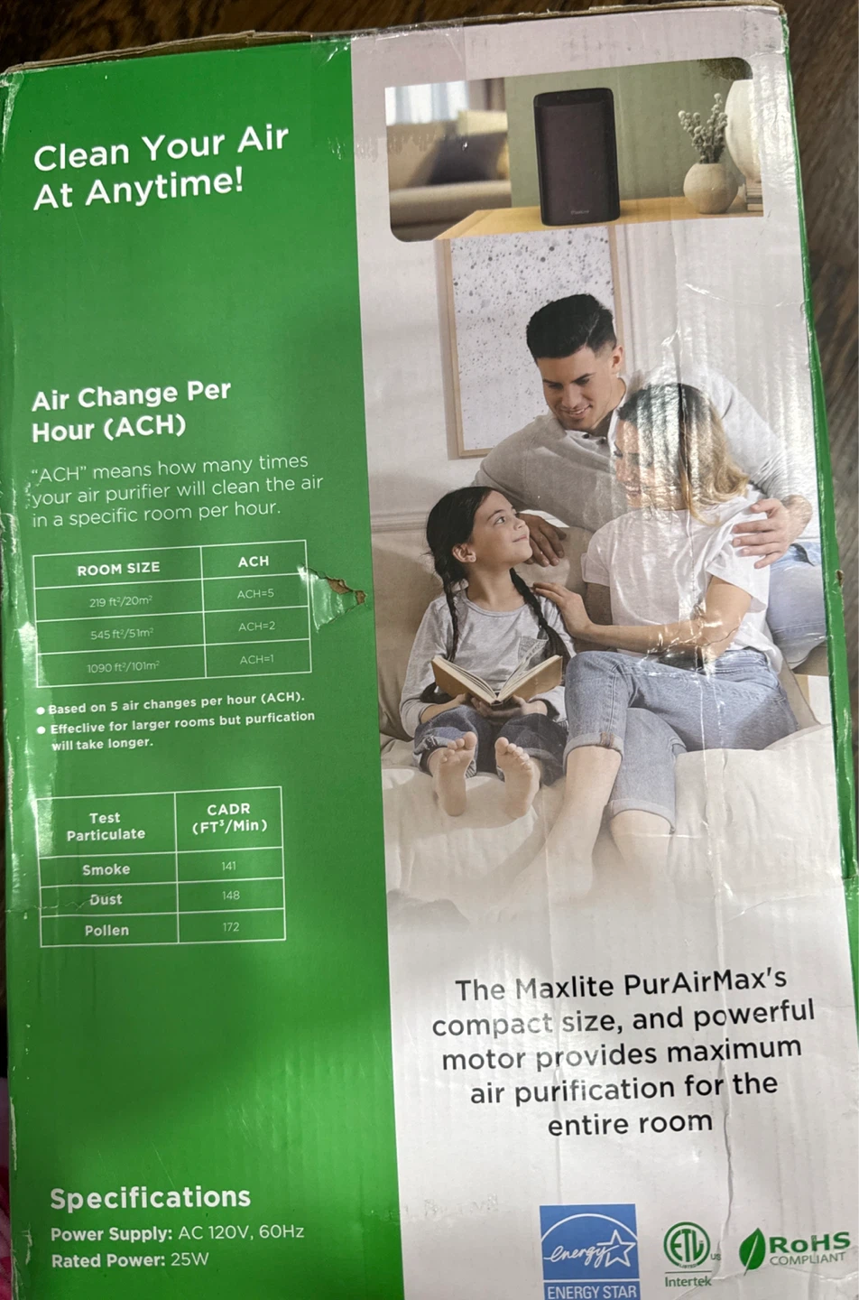 MaxLite Home PurAirMax True HEPA Air Purifier 1090 sq ft - photo 2
