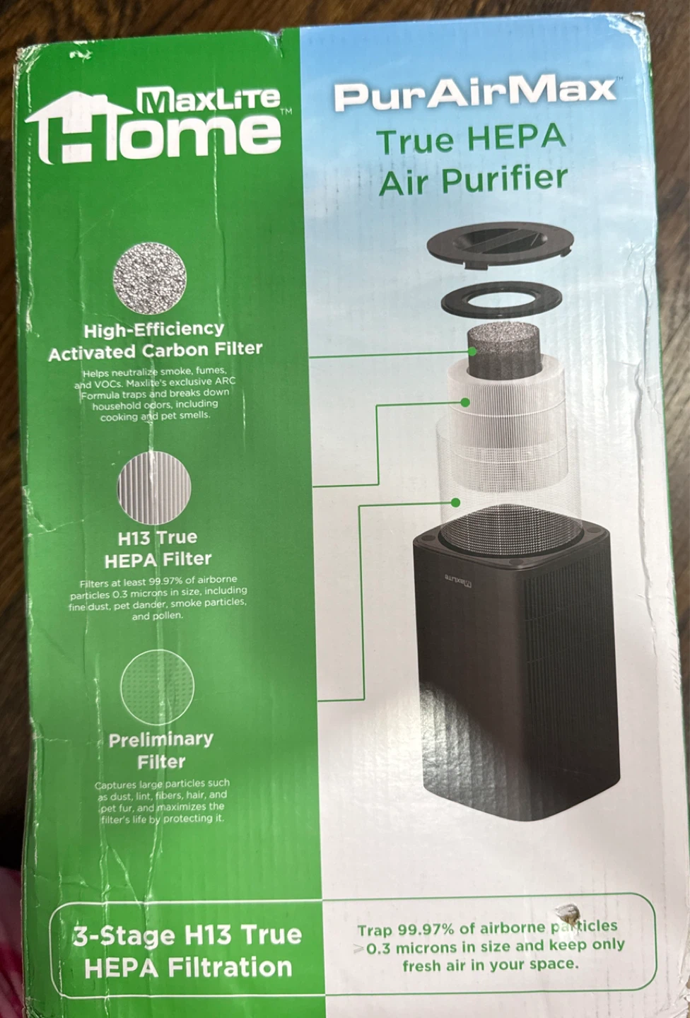 MaxLite Home PurAirMax True HEPA Air Purifier 1090 sq ft - photo 3