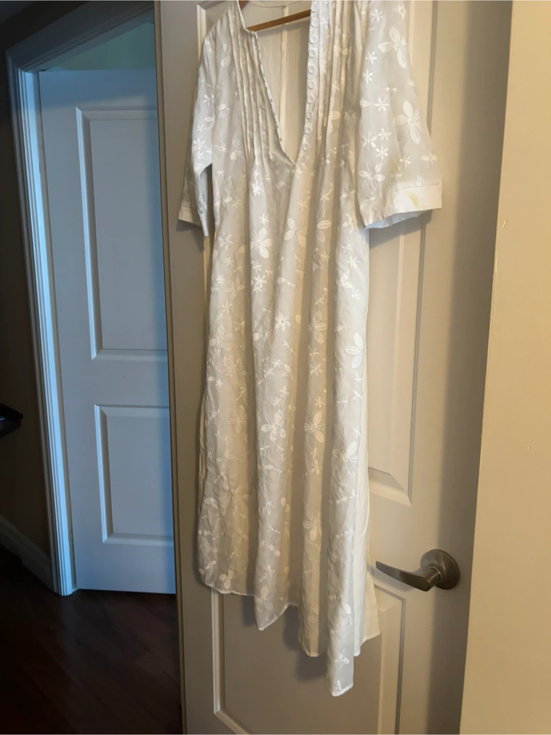 White Long-Sleeve Button-Up Shirt