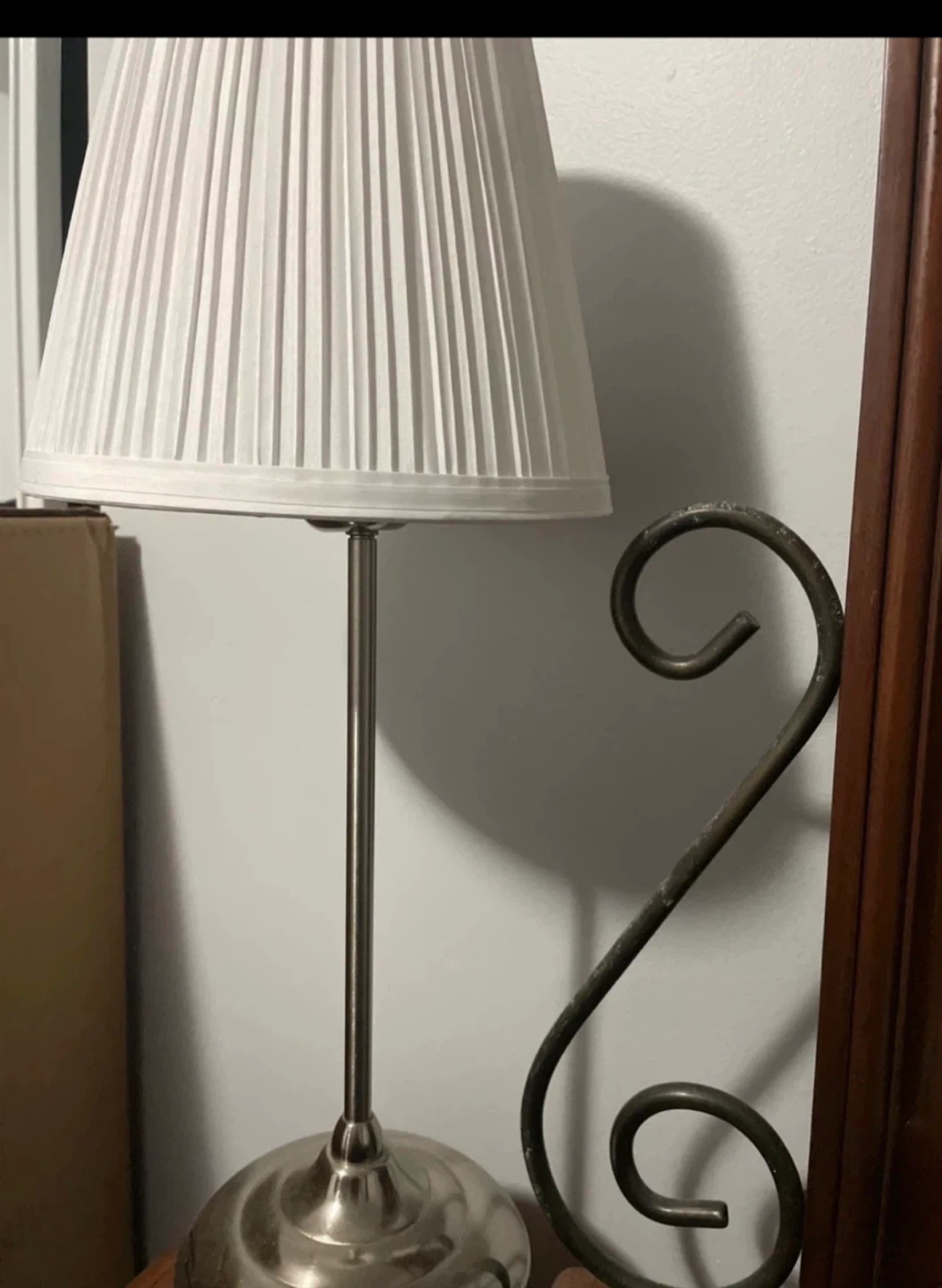 Table Lamp with Pleated White Shade 🥕